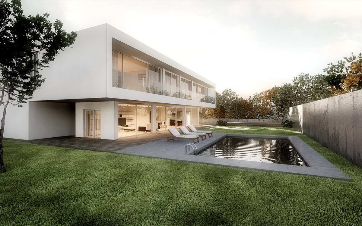 Rendering fotorealistico concept casa moderna alessandro for Casa moderna render