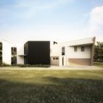 Rendering esterno concept casa in legno