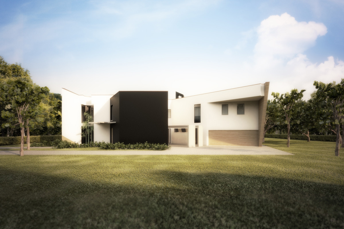 Rendering esterno concept casa in legno