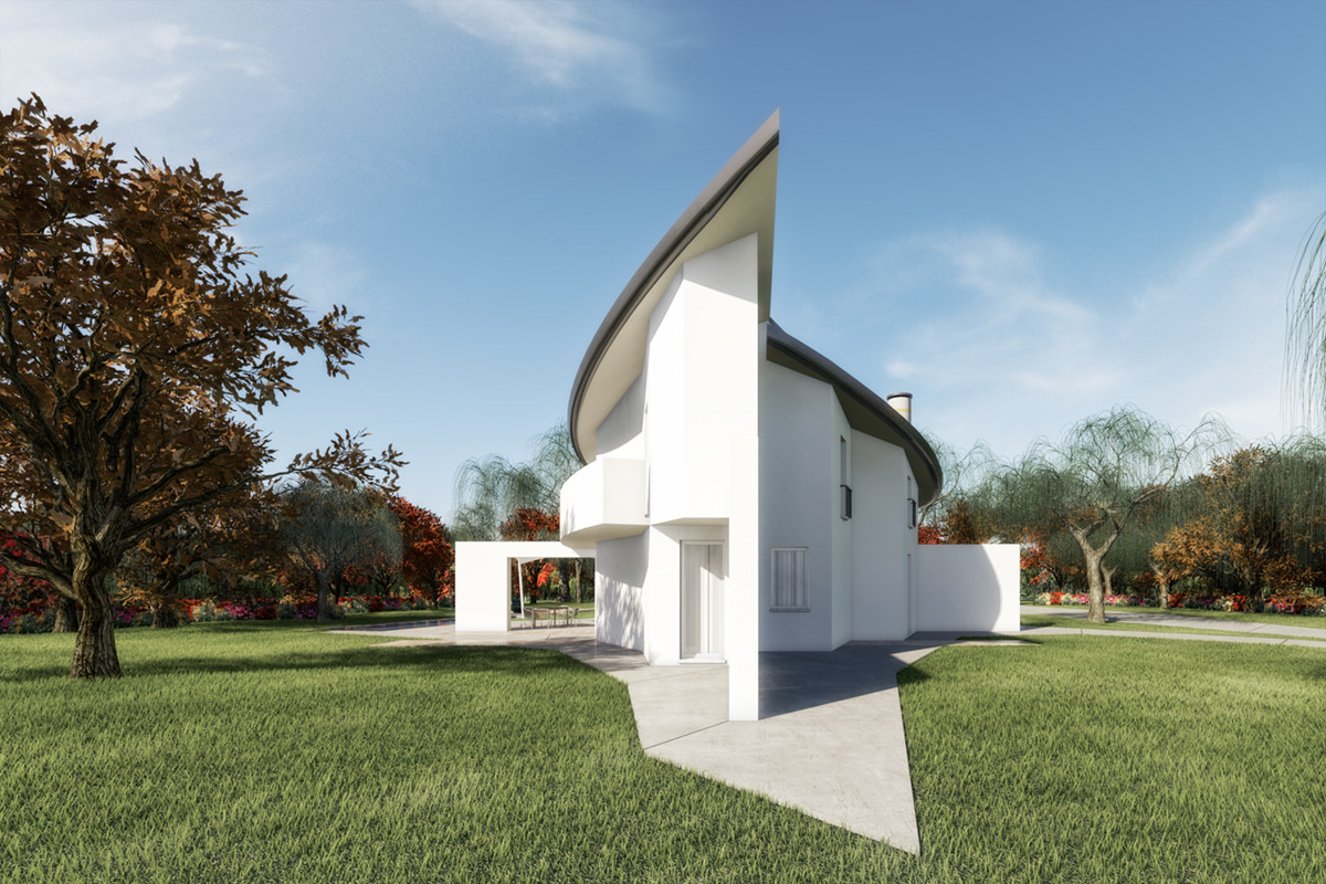 rendering architettonico in resa fotorealistica