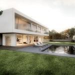 Rendering fotorealistico concept casa moderna in legno