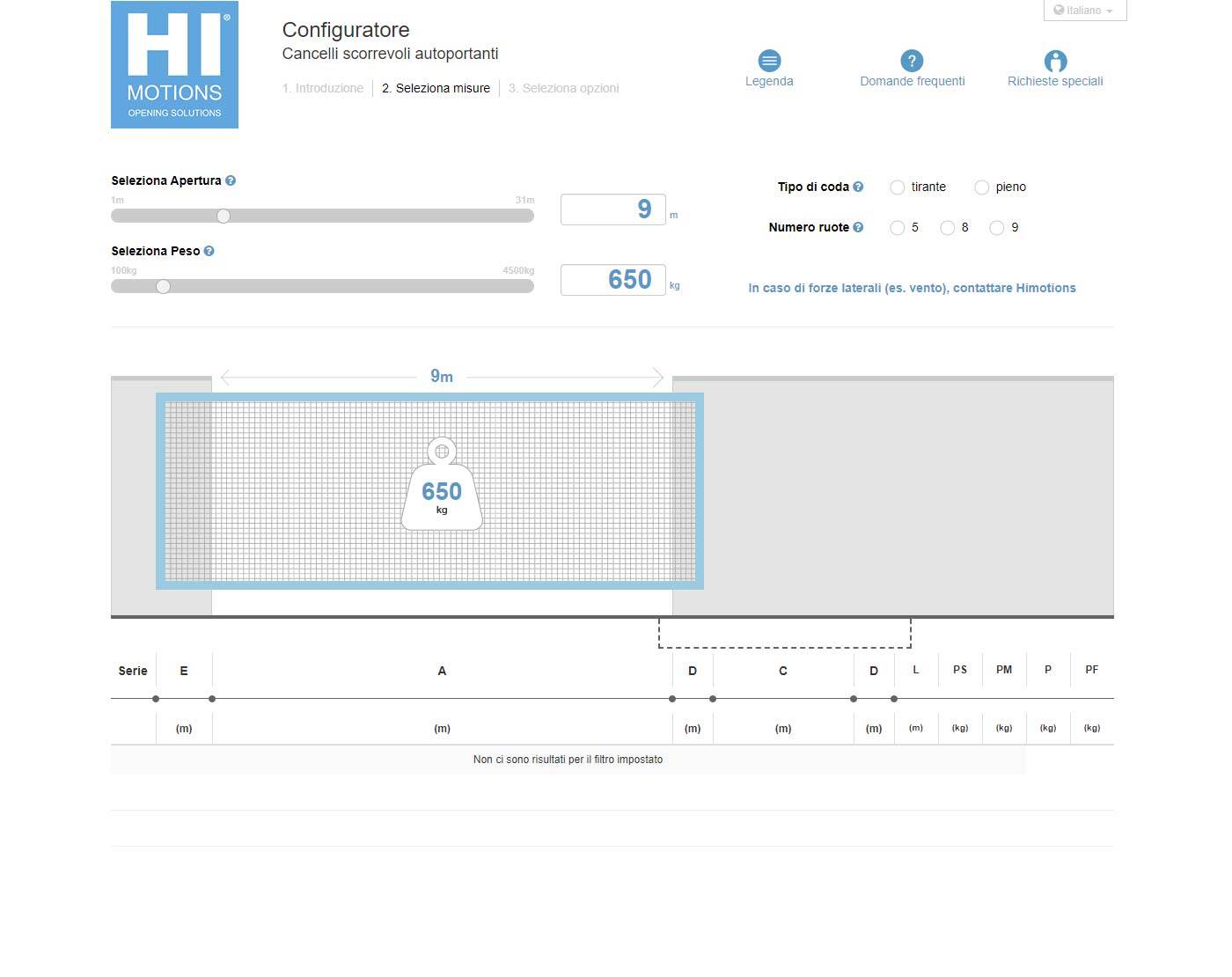 Configuratore online Hi-motions