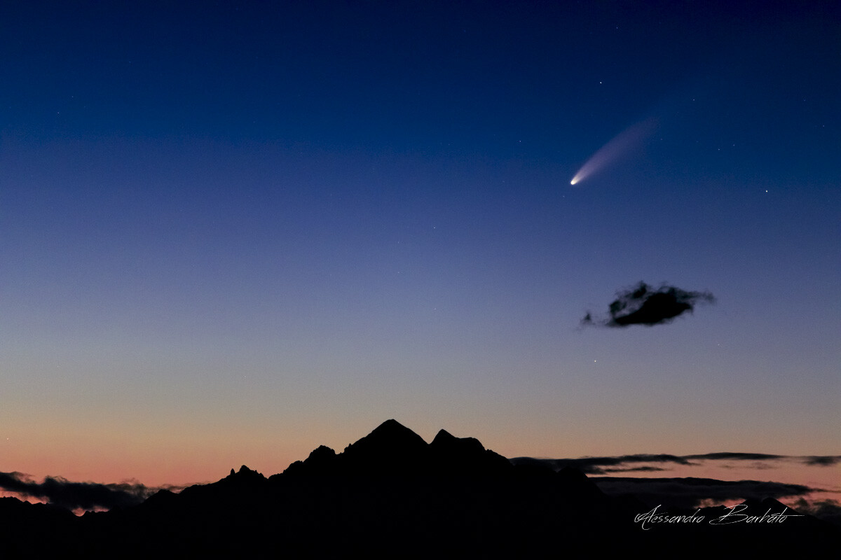Cometa Neowise vista da Cima Grappa